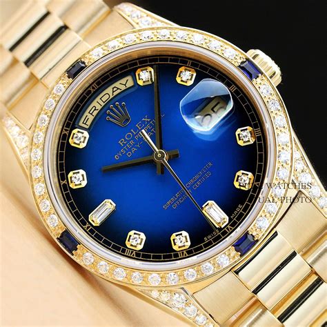 rolex presidential 36mm diamonds blue sapphire|Rolex diamond 18238.